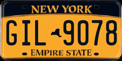 NY license plate GIL9078