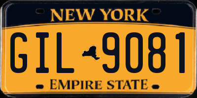 NY license plate GIL9081