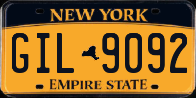 NY license plate GIL9092