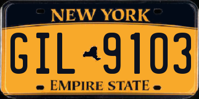 NY license plate GIL9103