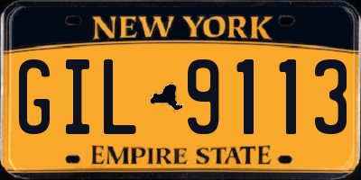 NY license plate GIL9113