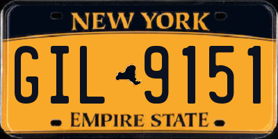 NY license plate GIL9151