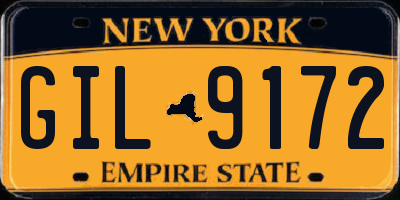 NY license plate GIL9172