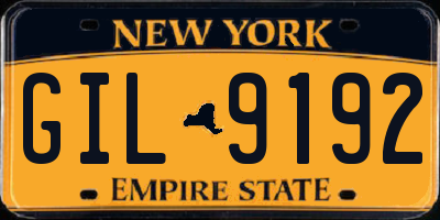NY license plate GIL9192