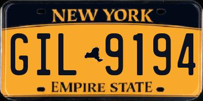 NY license plate GIL9194