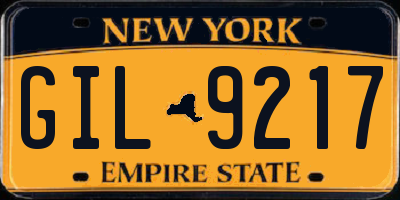 NY license plate GIL9217