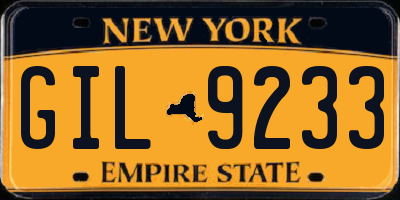 NY license plate GIL9233