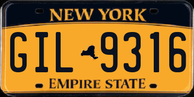 NY license plate GIL9316