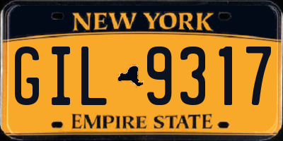 NY license plate GIL9317