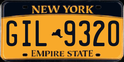 NY license plate GIL9320