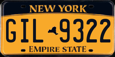 NY license plate GIL9322