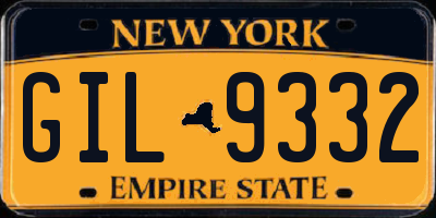 NY license plate GIL9332
