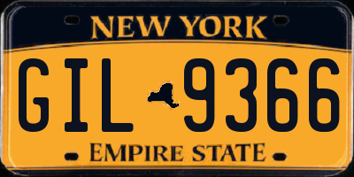 NY license plate GIL9366