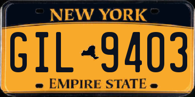 NY license plate GIL9403