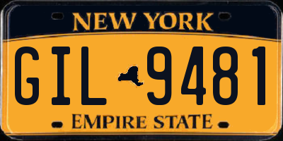 NY license plate GIL9481