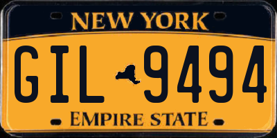 NY license plate GIL9494