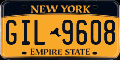 NY license plate GIL9608