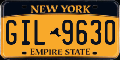 NY license plate GIL9630