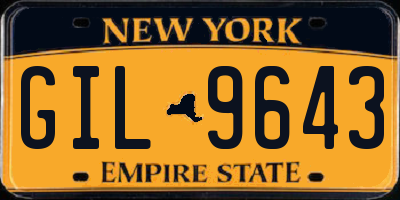 NY license plate GIL9643