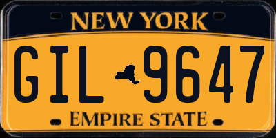 NY license plate GIL9647