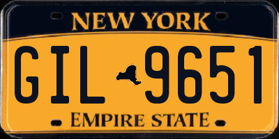 NY license plate GIL9651