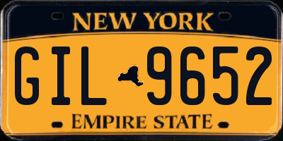 NY license plate GIL9652