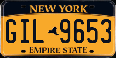 NY license plate GIL9653