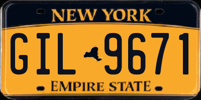 NY license plate GIL9671