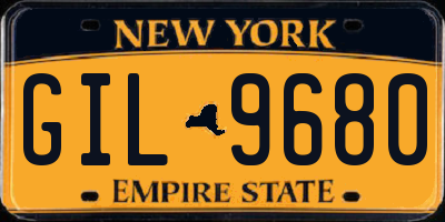NY license plate GIL9680