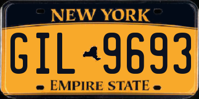 NY license plate GIL9693