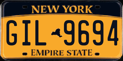NY license plate GIL9694