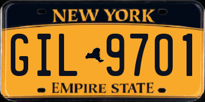 NY license plate GIL9701