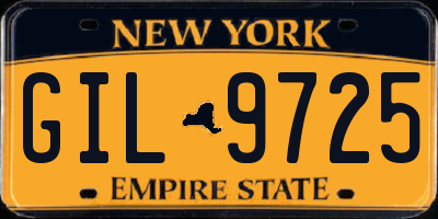 NY license plate GIL9725