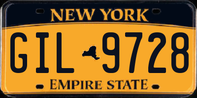NY license plate GIL9728
