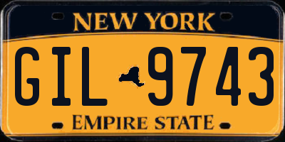 NY license plate GIL9743