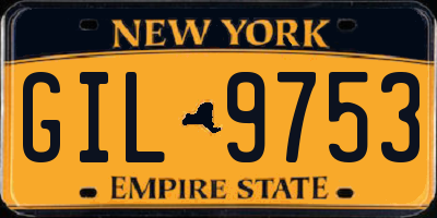 NY license plate GIL9753