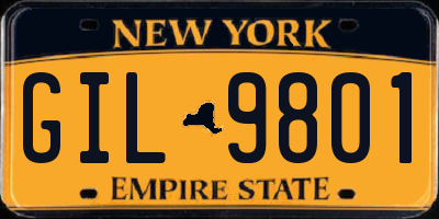 NY license plate GIL9801