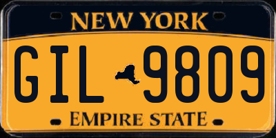 NY license plate GIL9809