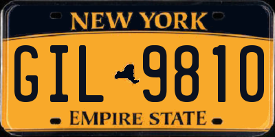 NY license plate GIL9810