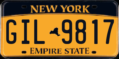NY license plate GIL9817