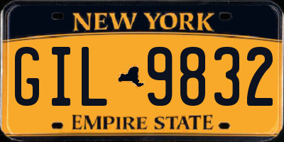 NY license plate GIL9832