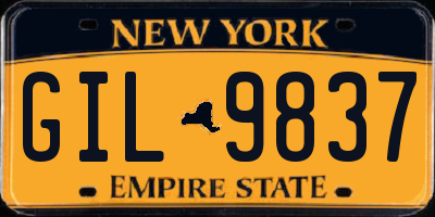 NY license plate GIL9837