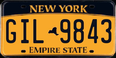 NY license plate GIL9843