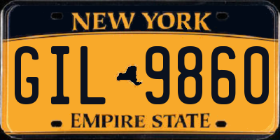 NY license plate GIL9860
