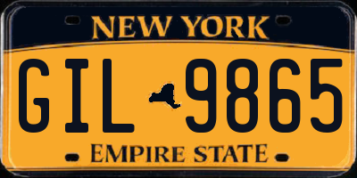 NY license plate GIL9865