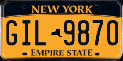 NY license plate GIL9870