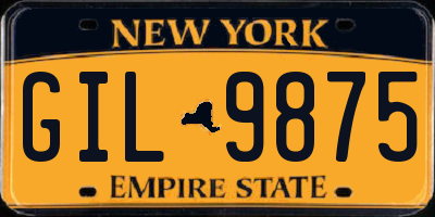 NY license plate GIL9875