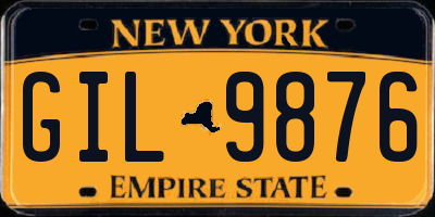 NY license plate GIL9876