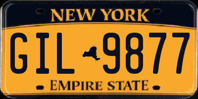 NY license plate GIL9877