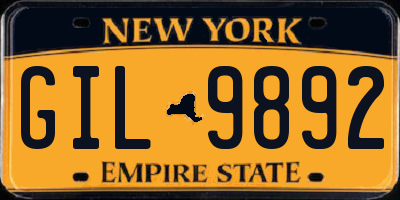 NY license plate GIL9892